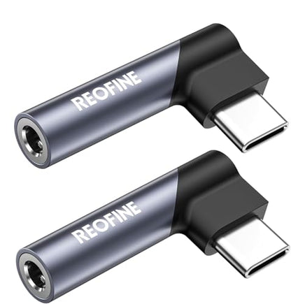 Right Angle USB C to 3.5mm Audio Adapter 2PACK, Type USB C to Headphone Jack Dongle Aux Adapter Compatible with Smartphones,Laptops,Tablets,Headphones,Speakers - style: 2*USB C to 3.5mm Audio Adapter