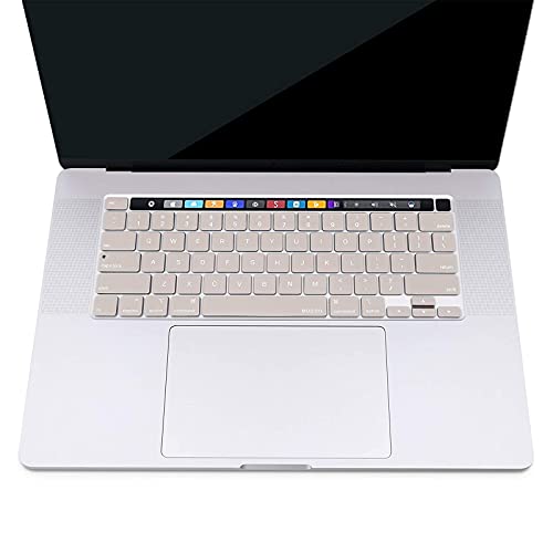 MOSISO Keyboard Cover Compatible with MacBook Pro 13 inch M2 M1 | 2023-2020 A2338 A2289 A2251&Compatible with MacBook Pro 16 2020 2019 A2141 Touch ID, Protective Silicone Skin, Rock Gray - color: Rock Gray
