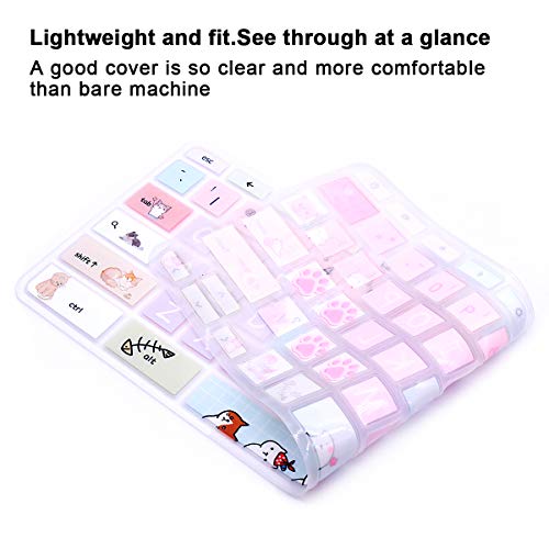 English Silicone Keyboard Cover for HP Chromebook 14-db 14-ca 14-ak Series/Chromebook 14 G2 G3 G4 G5 / Chromebook 11 x360 11.6/ Chromebook 11 G2 G3 G4 G5 G6 EE G7 EE 11.6,Little Cat - color: Little Cat