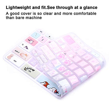 English Silicone Keyboard Cover for HP Chromebook 14-db 14-ca 14-ak Series/Chromebook 14 G2 G3 G4 G5 / Chromebook 11 x360 11.6/ Chromebook 11 G2 G3 G4 G5 G6 EE G7 EE 11.6,Little Cat - color: Little Cat
