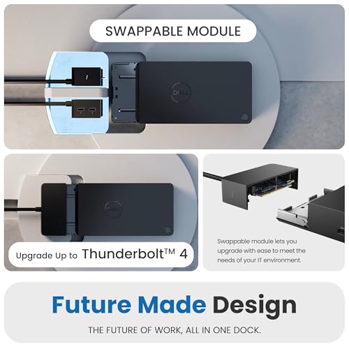 Dell WD22TB4 Thunderbolt 4 Dock 180W - 40Gbps, 3-Year Warranty, USB-C/USB-A Dell Docking Station with 180W Adapter + Techtray Cables & Cloth - Supports Dual/Triple Monitor & 4K Displays (New)