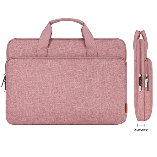 DOMISO 14 inch Laptop Case Sleeve Protective Cover Compatible with MacBook Air 15 M4 M3 M2,MacBook Pro,14-15 inch HP Dell ASUS Lenovo Chromebook,Waterproof Computer Bag with Handle,Pink - color: Pink, size: 14 inch