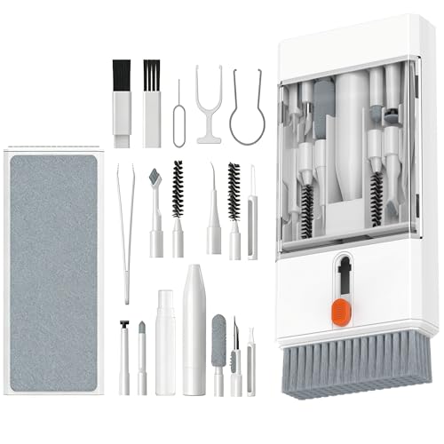 22 in 1 Precision Cleaning Kit – Professional Electronic Cleaning kit Cleaning Tools for Phone, airPods Headset, Keyboards, Cameras, Laptop & More - color: white