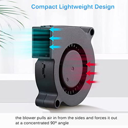 GDSTIME 50mm USB Blower Fan with 3 Speeds Control 5015 5V Turbine Turbo Fan | 50mm x 15mm, DC Brushless, Small Appliances Series Replacement, for Cosplay Helmet, Vivarium, Mini PC Cooling Ventilation - size: 50mm x 15mm