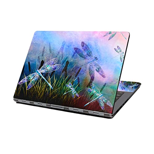 Laptop Skin Sticker Decal,12" 13" 13.3" 14" 15" 15.4" 15.6 inch Personalized Laptop Vinyl Skin Sticker Cover Art Decal Universal Protector Notebook PC Cover Case (Purple Dragonfly) - color: Purple Dragonfly