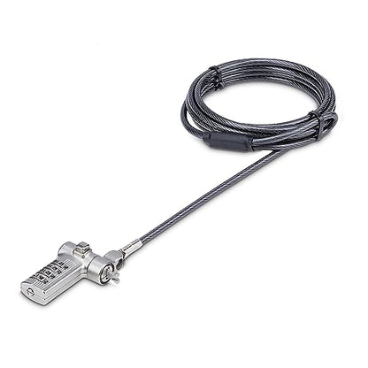 StarTech Universal Laptop Lock, 6.6ft, TAA, Cut-Resistant Cable (2m) | Security Cable For Notebooks Compatible With Noble Wedge/Nano/K-Slot, Keyless Combination Locking Cable - size: Adjustable, style: Resettable Combination