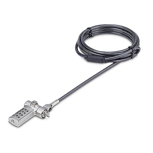 StarTech Universal Laptop Lock, 6.6ft, TAA, Cut-Resistant Cable (2m) | Security Cable For Notebooks Compatible With Noble Wedge/Nano/K-Slot, Keyless Combination Locking Cable - size: Adjustable, style: Resettable Combination