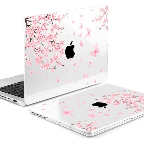 MEEgoodo Compatible with MacBook Pro 14 inch Case (M5/M4/M3/M2/M1) Pro/Max 2026 2025 2024 2023 2021, Case Fit Model A3427/A3426/A3434/A3112/A3401/A3185/A2918/A2992/A2779/A2442, Cherry Blossoms - color: Cherry Blossoms