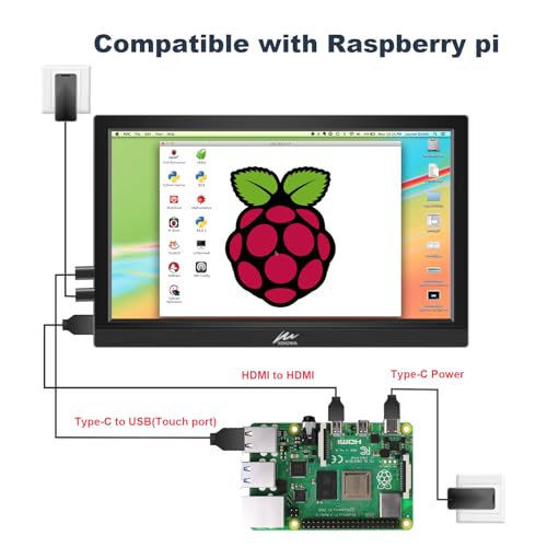 Kenowa Touchscreen Portable Monitor 11.6 Inch, HD 1366x768P LED External Display with USB C HDMI and Speakers & Stand, Travel Monitor Second Screen for Laptop Phone PC Mac Xbox PS4 Switch