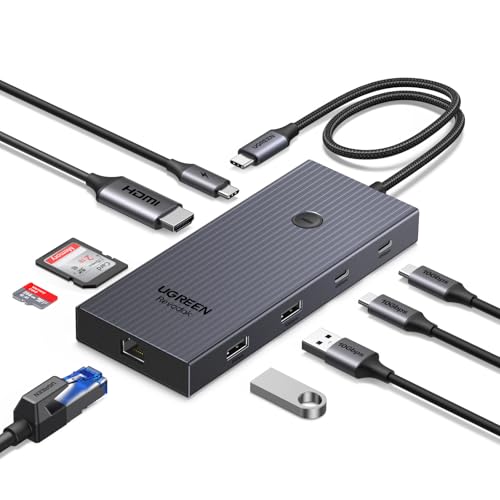 UGREEN Revodok Pro 9 in 1 USB C Hub Gigabit Ethernet Adapter 4K@60Hz HDMI, 100W PD Charging, USB A Data Ports, SD/TF Card Reader Compatible with MacBook Neo/Air/Pro M1, M2, M3,M4, M5,Steam Deck