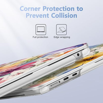 May Chen for MacBook Air 15 inch Case M5 M4 M3 M2 2026 2024-2023, Model A3448 A3241 A3114 A2941, Closes Seamlessly Hard Shell Laptop Cover with Keyboard Cover, Abstract Florals - color: Abstract Florals