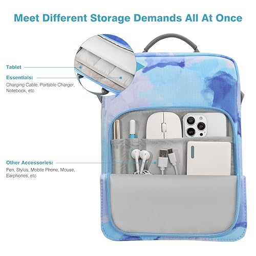 Dadanism 9-11 Inch Tablet Sleeve Bag Carrying Case with Shoulder Strap | Fits iPad (A16) 11", iPad 10th Gen 10.9", iPad Air M4/Pro M5 11", iPad 9/8/7th 10.2", Galaxy Tab A11+ Plus 11", Graffiti blue - color: Graffiti Blue, size: 9-11 Inch