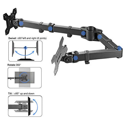 Suptek Dual Fully Adjustable Arm and Plate for Suptek Monitor Mount (MD6SB) - size: Dual Monitor Arm
