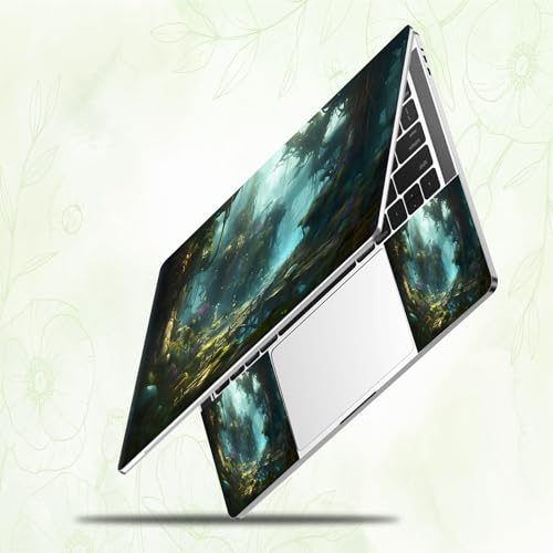 Laptop Skin Sticker Decal, Universal Reusable Vinyl Laptop Cover for 12" 13" 13.3" 14" 15" 15.4" 15.6" Notebook PC, Waterproof Scratch-Resistant with 2 Wrist Pads, Easy to Apply & Remove,Art Forest - color: Art Forest
