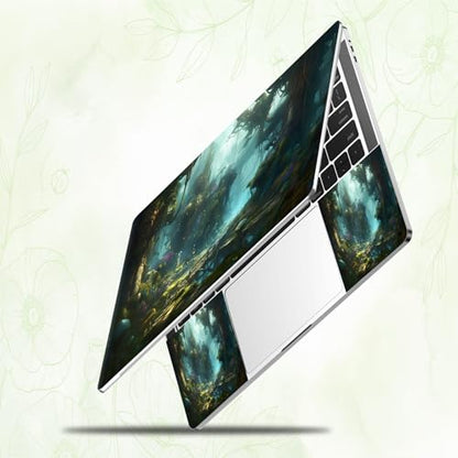 Laptop Skin Sticker Decal, Universal Reusable Vinyl Laptop Cover for 12" 13" 13.3" 14" 15" 15.4" 15.6" Notebook PC, Waterproof Scratch-Resistant with 2 Wrist Pads, Easy to Apply & Remove,Art Forest - color: Art Forest
