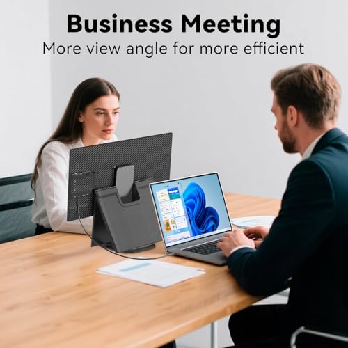 Portable Monitor 24" 100Hz for Work Home Office Game, 1080P FHD IPS Laptop Screen Extender with Rotating Stand & VESA, Laptop Monitor Extender USB-C HDMI Plug-Play for Mac Windows PS Switch Xbox Phone