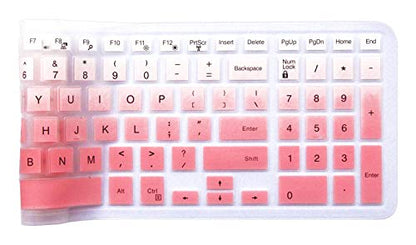 Keyboard Skin Compatible with 15.6" dell Inspiron 15 3000 5000 7000 Series & 17.3" dell Inspiron 17 5000 Series & 15.6" dell G3 G5 G7 & 17.3" dell G3 Series (with Numeric Keypad) Ombre Pink - color: Ombre Pink
