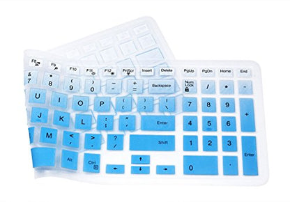 Silicone Keyboard Cover Compatible for 15.6 inch Dell Inspiron 15 3000 & 5000 Series, 17.3" Dell Inspiron 17 5000 Series, Inspiron 15 i3541 i5566, Inspiron 17 i5749 Series Laptop (Blue Ombre) - color: Blue Ombre