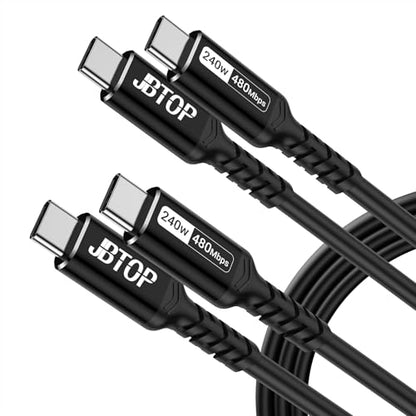Long USB c to USB c Cable 6.6ft(2packs) 240W Fast Charging Cable | 5A usb c to c charger cord，usb pd cable Compatible with iPhone 17/16 Pro Max, MacBook,eGPU Docking GaN SSD - size: 6.6ft