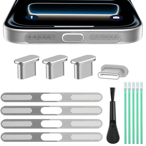 USB C Dust Plug Port Cover, Speaker Protection Cover for iPhone 17 Pro Max | Aluminum Type C Charging Port Cover, Phone Accessories Compatible with iPhone 17 Pro Max, Silver - color: Silver, size: for iPhone 17 Pro Max