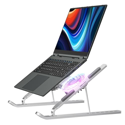 Laptop Stand with Open Cooling Design, Aluminum Notebook Stand with Height Adjustment, 10KG Capacity, for Gaming & Work, 10-17 Inch Compatible