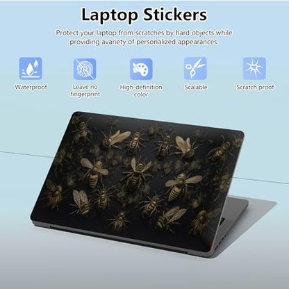 Universal Laptop Skin Sticker with 2 Wrist Pad Skins, Waterproof Scratch Resistant Vinyl Laptop Cover Decal, Cut to Fit for 11–15.6 Inch MacBook HP Dell Lenovo, Bumblebee - color: Bumblebee