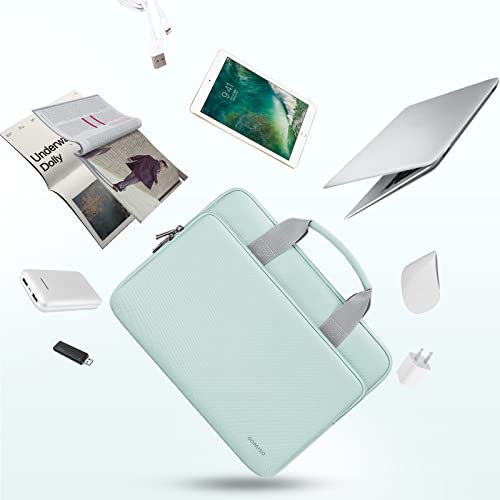 DOMISO 14 inch Laptop Case Sleeve Protective Cover Compatible with MacBook Air 15 M4 M3 M2,MacBook Pro,14-15 inch HP Dell ASUS Lenovo Chromebook,Waterproof Computer Bag with Handle,Mint Green - color: Mint Green, size: 14 inch