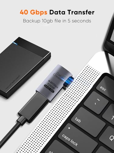 CableCreation Right Angle USB C Adapter 5 Pack, USB C Adapter 40Gbps 240W | 90 Degree Male to Female Compatible with Thunderbolt 4, USB 4, Notebook, PC, Tablet, Phone and More, Right Angle - size: 5PCS, style: Right Angle