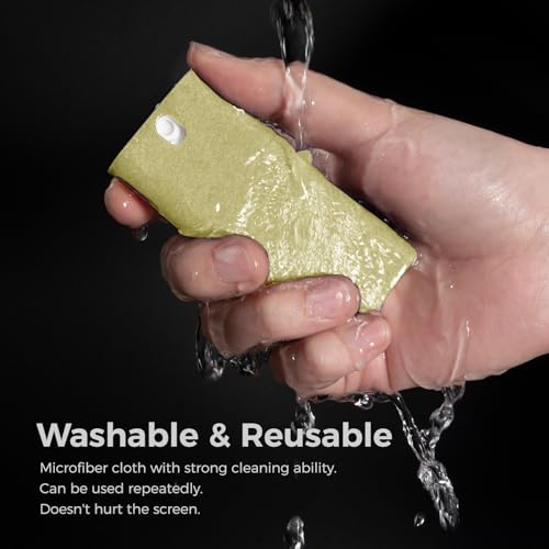 CLICK CLEAN Screen Cleaner with Pull-Out Stand & Microfiber, Beige | Fine Mist Spray, Streak-Free, Anti-Static, Removes Fingerprints & Smudges, Gentle Formula, For Phones, Laptop and Tablet - color: Beige