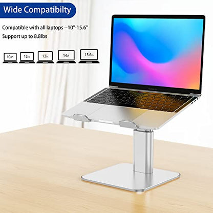 BESIGN LSX6N Laptop Stand, Ergonomic Adjustable Notebook Riser, Computer Holder, Laptop Mount Compatible with 10-15.6" Laptops, Silver - color: Silver