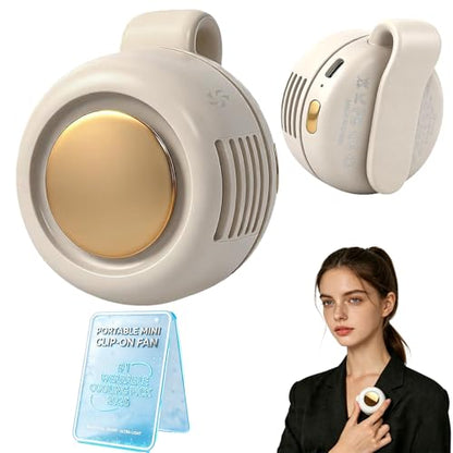 jintion Handheld Fan Portable Neck Waist Personal Mini Clip on Hand Fans Rechargeable Wearable for Shirt Belt That Deliver Refreshing Cool Breeze Under Held Cooling Wind Small 360° Rotatable - color: White