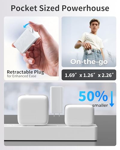 65W GaN Charger,3-Port USB C Charger,Wall Compact Foldable Fast Charger for iPhone 17 Pro Max/17 Pro/17 Air,16 Pro/16e Series, iPad, Samsung Galaxy S26/S25(White) - color: 1White Orca