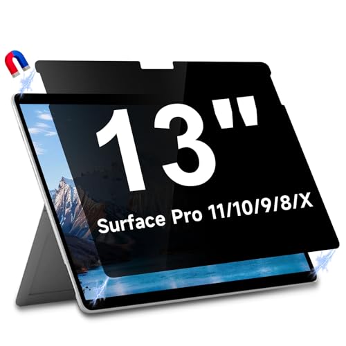 13 inch Magnetic Privacy Screen for Microsoft Surface 13 inch(Pro 8/9/10/11/X), Anti Glare Blue Light Scratch Removable Privacy Filter for Surface Pro Screen Protector - size: Surface laptop 13 inch(Pro 8/9/10/11/X)