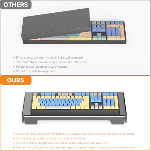 BEEGO Mechanical Computer Keyboard Cover - Black Acrylic Keyboard Cover Keyboard Dust Cover Mechanical Keyboard Cover Full Size Keyboard Protector - color: Black, size: 1 PCS