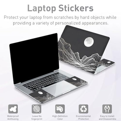 12.1-15.6 Inch Laptop Skin Decal, Universal Reusable Vinyl Laptop Cover Sticker, Waterproof Art Decal Protector - Moon and Valley - color: Moon and Valley