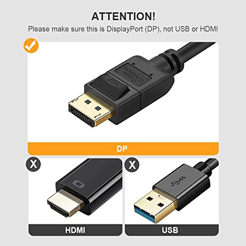 CableCreation 6ft DP to VGA Cable, Black, Supports 1080P@60Hz, Connects DisplayPort Devices to VGA Monitors, Displays, or Projectors - size: 6FT-PVC
