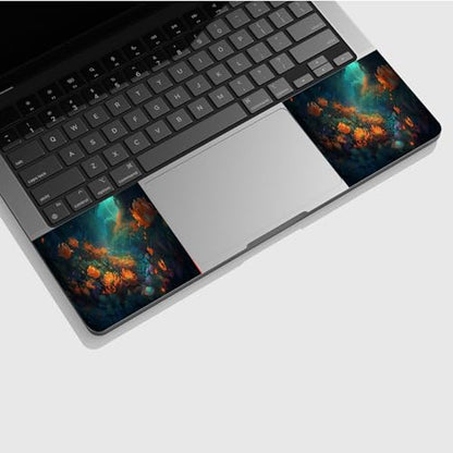 Universal Laptop Skin Sticker with 2 Wrist Pad Skins, Waterproof Scratch Resistant Vinyl Laptop Cover Decal, Cut to Fit for 11–15.6 Inch MacBook HP Dell Lenovo, Flowers Sea at Night - color: Flowers Sea at Night