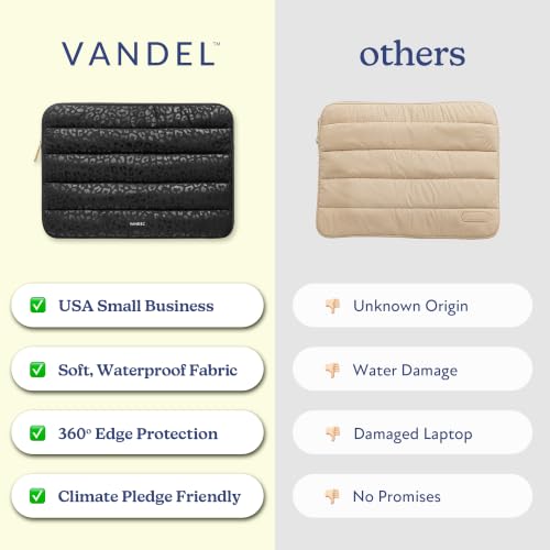 Vandel The Original Puffy Laptop Sleeve Case, 13-14 inch Laptop Sleeve Bag | Compatible with MacBook Air/Pro 13/Pro 14/iPad Pro 12.9, HP Dell ASUS Computer Case Bag Cover, Stylish Aesthetic Design - color: j. Black Leopard, size: 13-14 Inch
