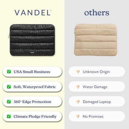 Vandel The Original Puffy Laptop Sleeve Case, 13-14 inch Laptop Sleeve Bag | Compatible with MacBook Air/Pro 13/Pro 14/iPad Pro 12.9, HP Dell ASUS Computer Case Bag Cover, Stylish Aesthetic Design - color: j. Black Leopard, size: 13-14 Inch