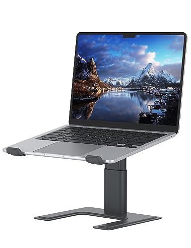 ALASHI Laptop Stand for Desk, Computer Stand Adjustable Height, Ergonomic Notebook Laptop Riser, Aluminum Metal Holder Compatible with 10 to 17.3 Inches Notebook PC Computer, Grey - color: C-Grey