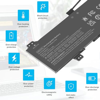 GB02XL Laptop Battery Replacement for HP Chromebook X360 14A 14-DB 11 G8 G7 G1 G2 EE/Chromebook 11A G8 G5 G6 EE/Chromebook 14 G5 14-DB0051CL Series hstnn-ub7m L42583-005 L42550-271 L42583-002 - size: GB02XL 11.50*5.51*0.67in