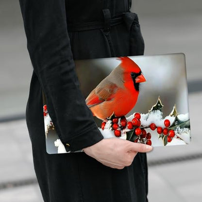 Laptop Skin Sticker Decal 12" 13" 13.3" 14" 15" 15.6",Waterproof Scratch Resistant Vinyl,Reusable Easy to Apply,for MacBook HP Dell Notebooks Netbooks Laptop,2 Wrist Pads,Cardinal Bird Snow - color: Cardinal Bird Snow