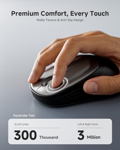 wegear Bluetooth Wireless Mouse for Laptop, PC, MacBook, Chromebook,1600 DPI Optical Tracking Blue Tooth Mice, Compact and Portable Computer Mouse for Work or Travel, 12-Month Battery Life-Black