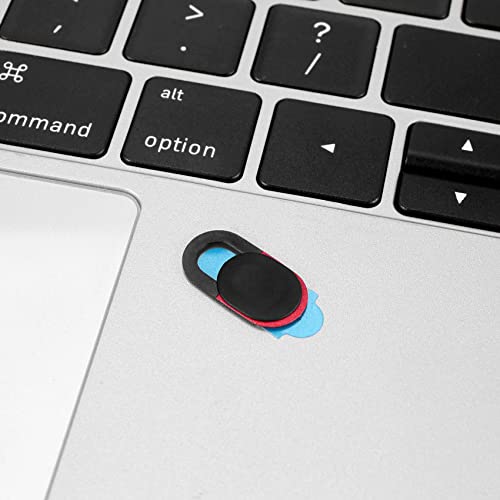 6 Pack Slide Privacy Protection Ultra Thin Anti- Laptop Camera Cover for Computer Pro, black & red, 392892