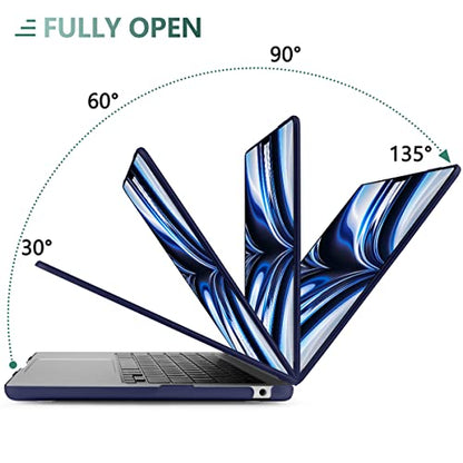 DONGKE Compatible with MacBook Air 13 inch Case M5 M4 M3 M2 2026 2025 2024-2022 A3449 A3240 A3113 A2681, Plastic Hard Shell & Keyboard Cover for MacBook Air 13.6 inch, Matte Navy Blue - color: Matte Navy Blue