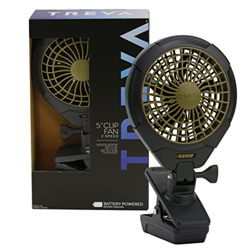 O2COOL Treva 5 in Battery Powered Clip Fan with Clamp 2-Pack | Yes - style: 2 Pack