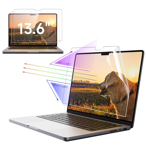 IPROKKO 2 Pack Blue Light Matte Screen Protector for MacBook Air 13/13.6-inch M2 M3 M4 M5 (2022-2026), Anti Glare Eye Protection HD Clarity Mac 13.6" Laptop Filter [Bubble Free Install] - color: Blue, size: MacBook Air 13.6”