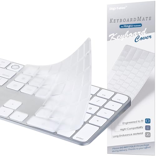 Keyboard Cover for iMac Magic Keyboard (Model A3119, Touch ID, with Numeric Key) - Ultra Thin, Protective and Clear Keyboard Cover Protector Skin - color: 2024 A3119 (Touch ID & Long Model)