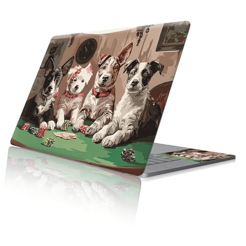 Reusable Universal Laptop Skin Sticker, Cut to Fit for 11.6–15.6 Inch Laptops, Waterproof Protective Film, No-Residue - Dogs Party - color: Dogs Party
