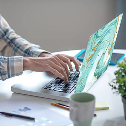 Laptop Skin Sticker Decal,13.3" 14" 15" 15.4" 15.6 inch Laptop Universal Vinyl Skin Sticker Cover,Dustproof Waterproof Reusable Art Decal Protector with Free 2 Wrist Pads (Marble 14) - color: Marble 14